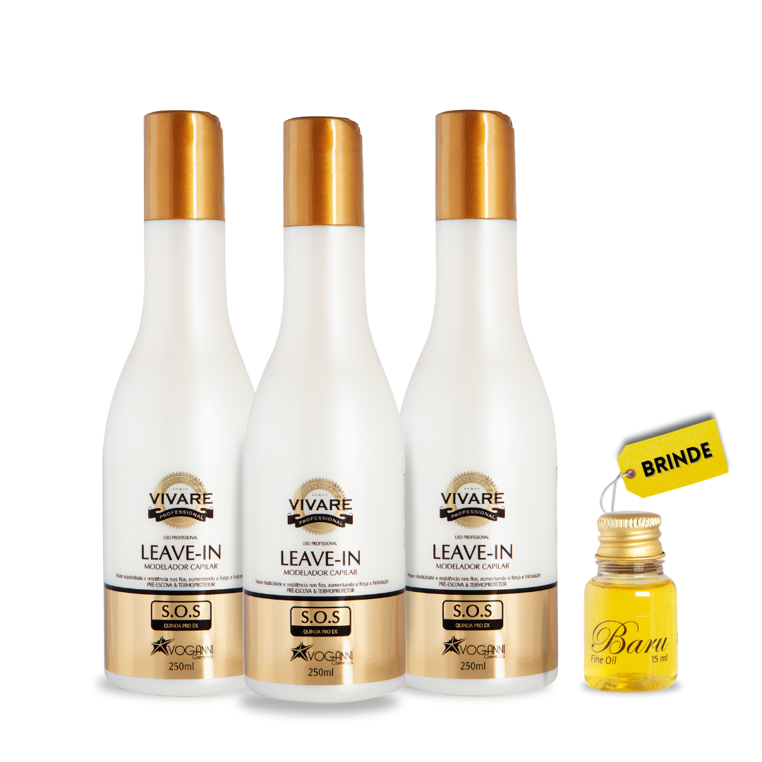 Combo Leave-in Vivare SOS - Proteção e brilho instantâneo -4 unidades