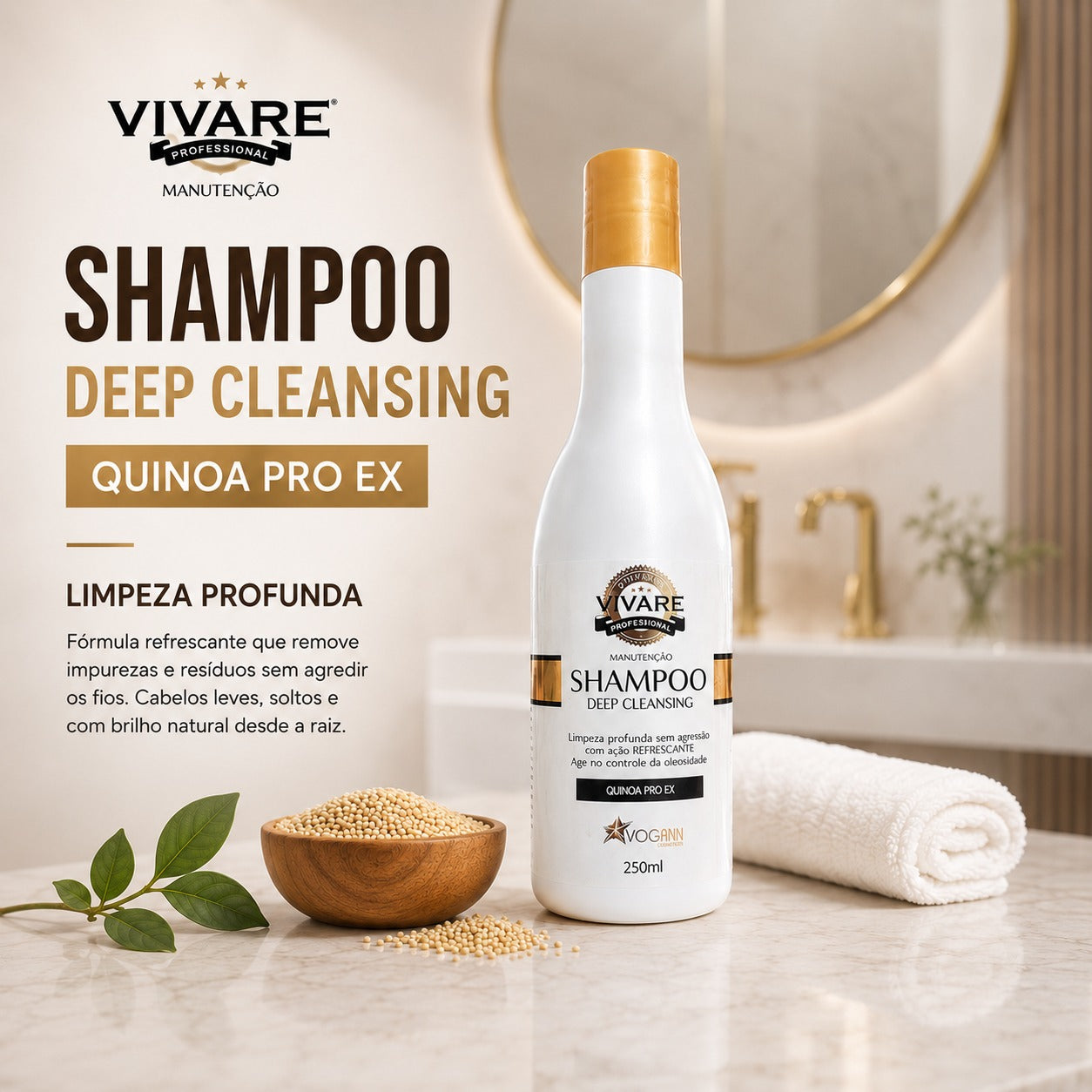 Shampoo Deep Cleasing Voganni Anti Caspa Anti Oleosidade Anti residuo