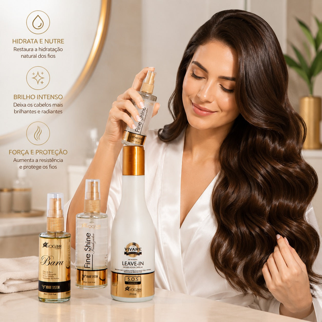 Kit Luminous True Voganni Finalizaçã Brilho Hidratação