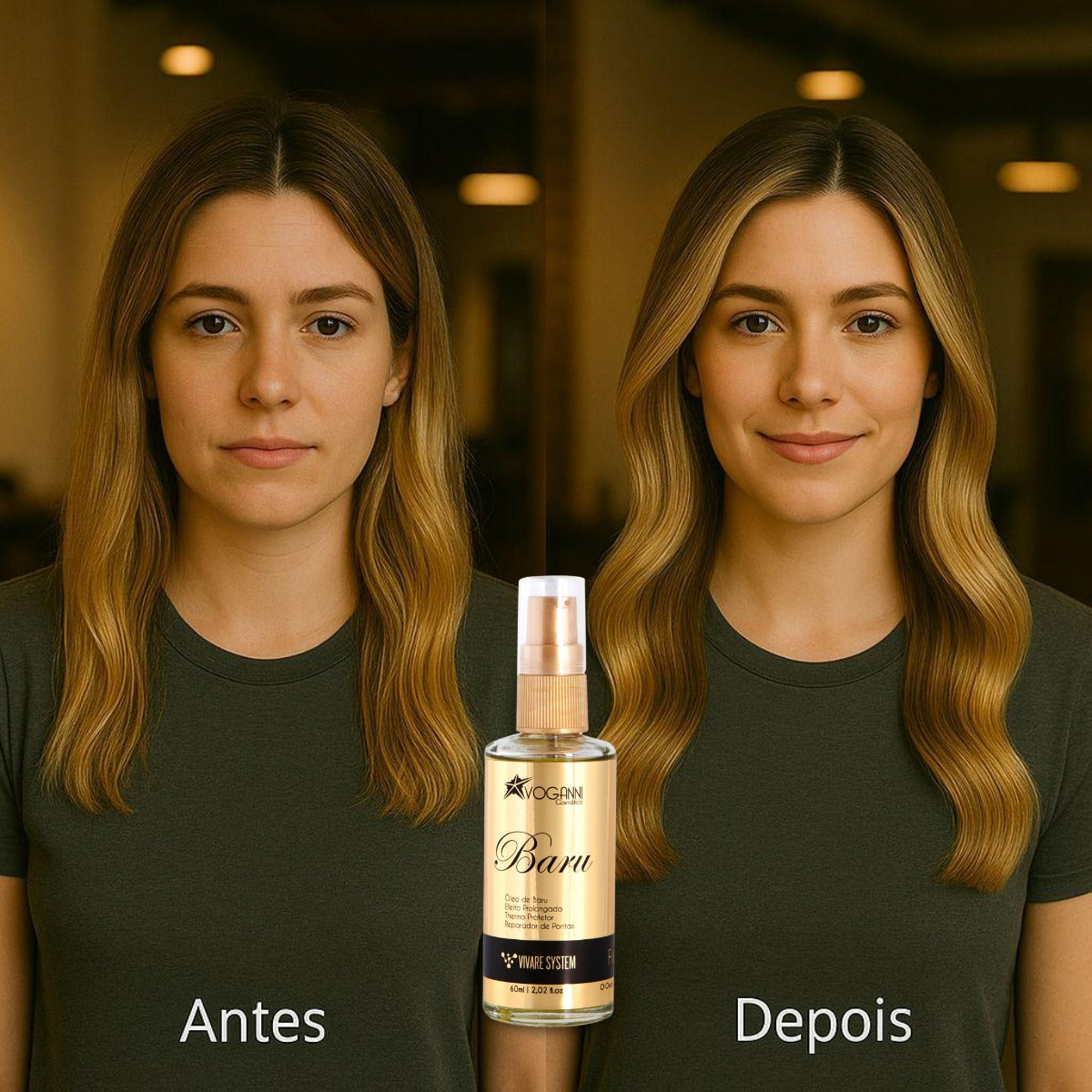 Óleo Capilar Voganni Brilho Nutrição Baru Oil 60ml - Combo