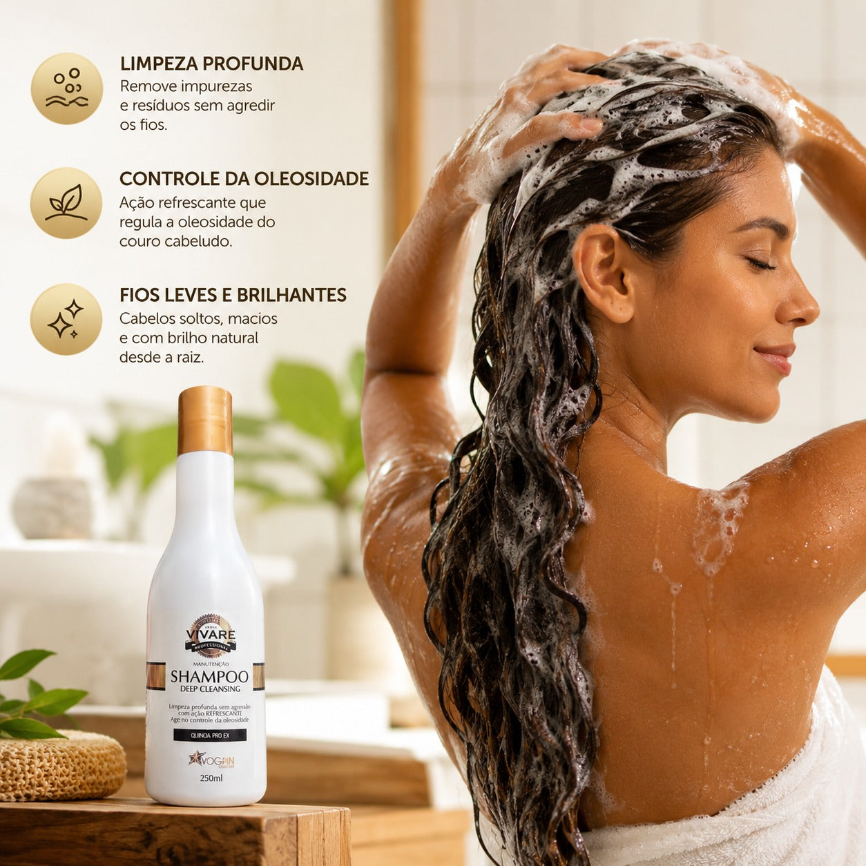 Shampoo Deep Cleasing Voganni Anti Caspa Anti Oleosidade Anti residuo