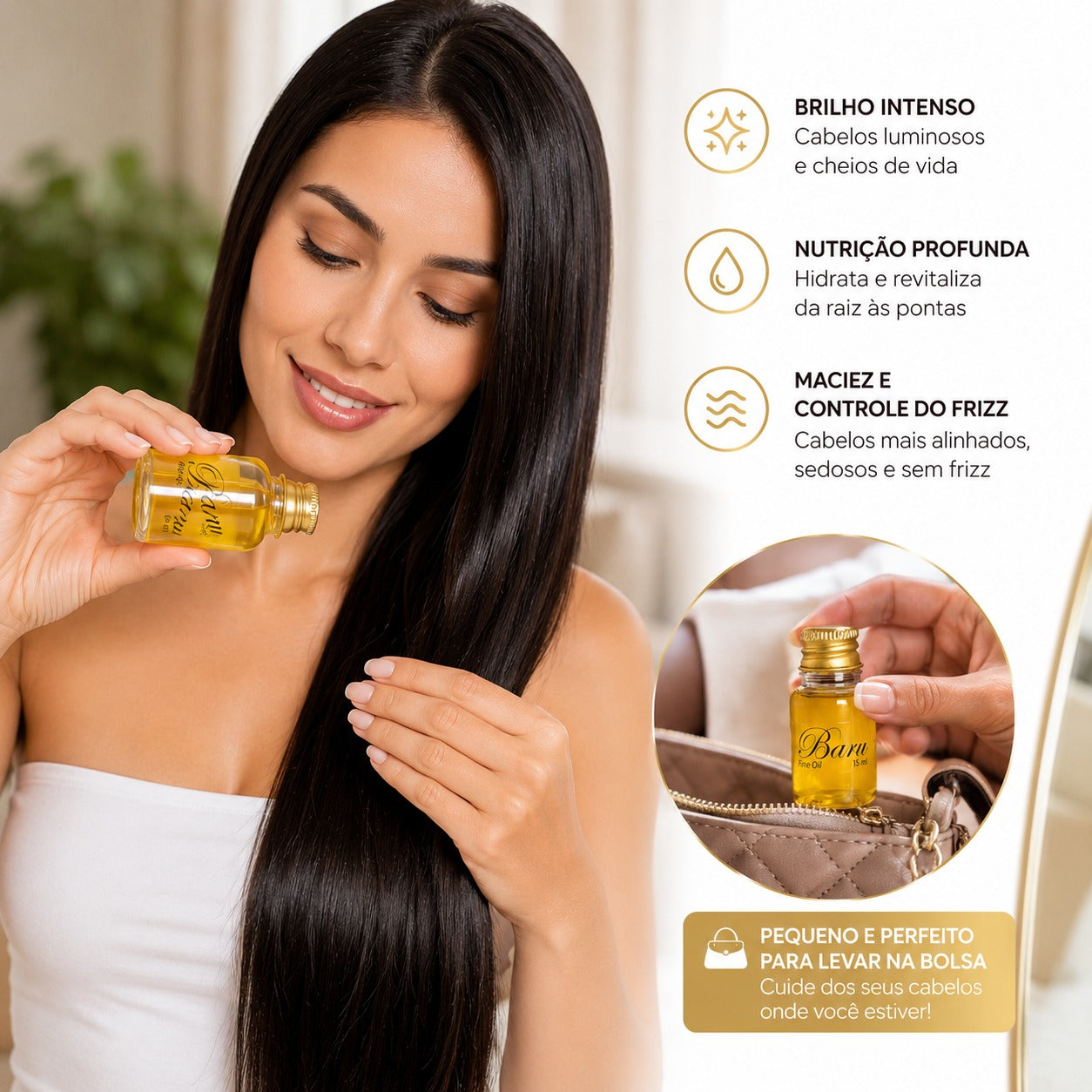 Óleo Capilar Voganni Brilho Nutrição Baru Oil 15ml
